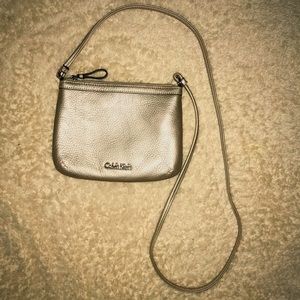 Calvin Klein Crossbody Pebble Leather Bag Nude